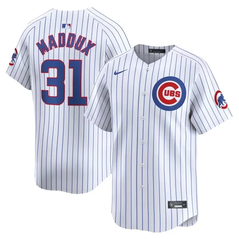 Men's Chicago Cubs Greg Maddux Nike White Home Limited Player Jersey Men's Chicago Cubs Greg Maddux Nike White Home Limited Player Jersey