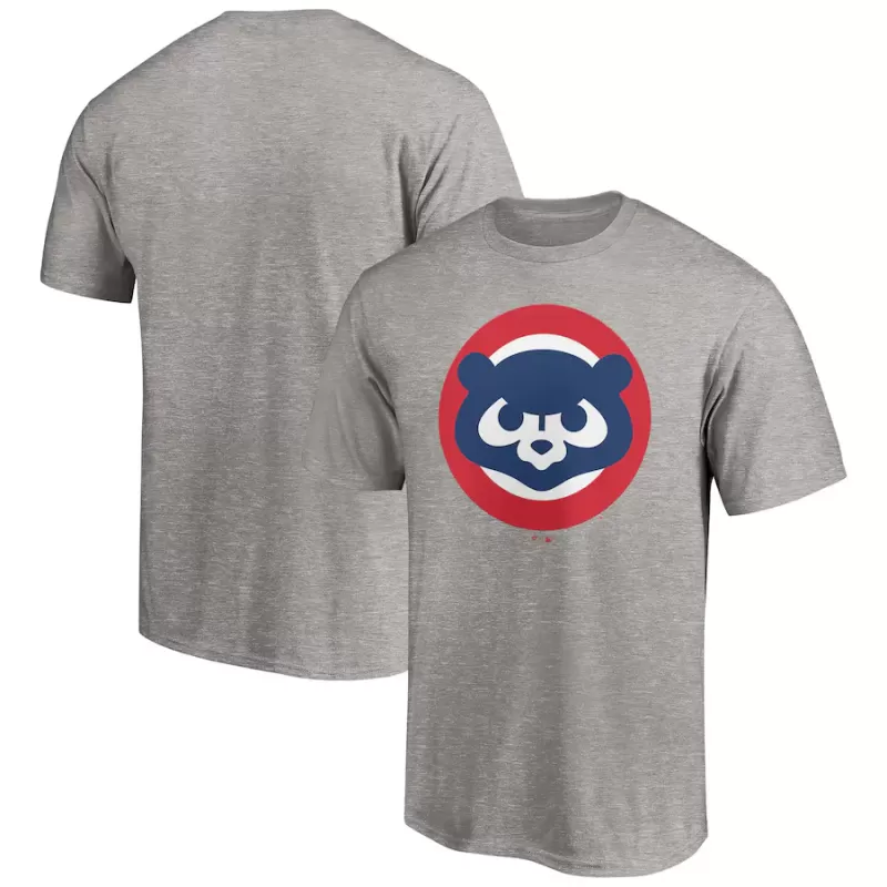 Men's Chicago Cubs Heather Gray Cooperstown Collection Huntington T-Shirt Men's Chicago Cubs Heather Gray Cooperstown Collection Huntington T-Shirt
