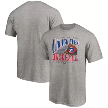 Men's Chicago Cubs Heather Gray Cooperstown Collection Winning Time T-Shirt Men's Chicago Cubs Heather Gray Cooperstown Collection Winning Time T-Shirt