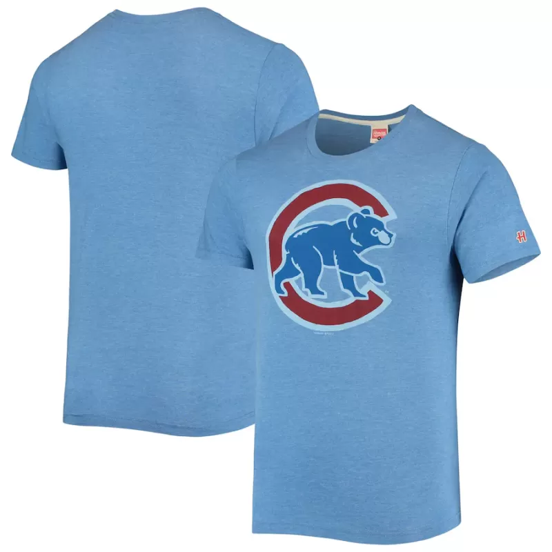 Men's Chicago Cubs Homage Royal Hand-Drawn Logo Tri-Blend T-Shirt Men's Chicago Cubs Homage Royal Hand-Drawn Logo Tri-Blend T-Shirt