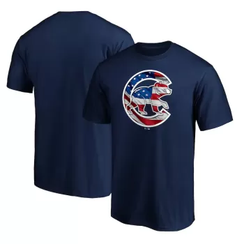 Men's Chicago Cubs Navy Team Banner Wave T-Shirt Men's Chicago Cubs Navy Team Banner Wave T-Shirt