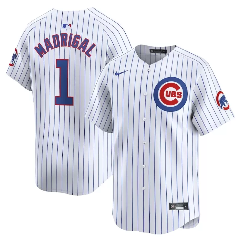 Men's Chicago Cubs Nick Madrigal Nike White Home Limited Player Jersey Men's Chicago Cubs Nick Madrigal Nike White Home Limited Player Jersey