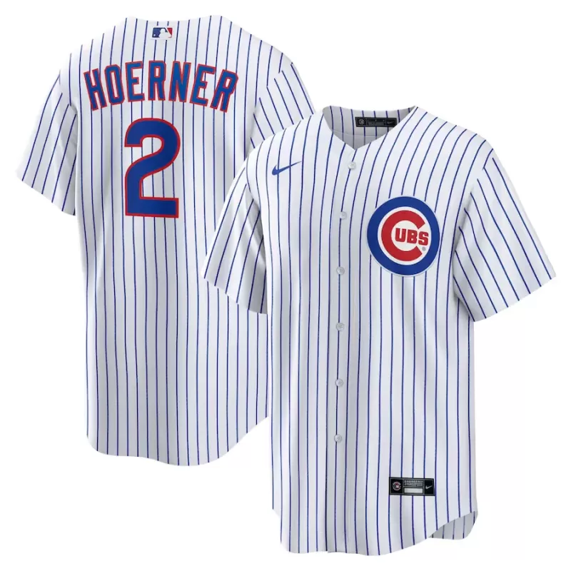 Men's Chicago Cubs Nico Hoerner Nike White Replica Player Jersey Men's Chicago Cubs Nico Hoerner Nike White Replica Player Jersey