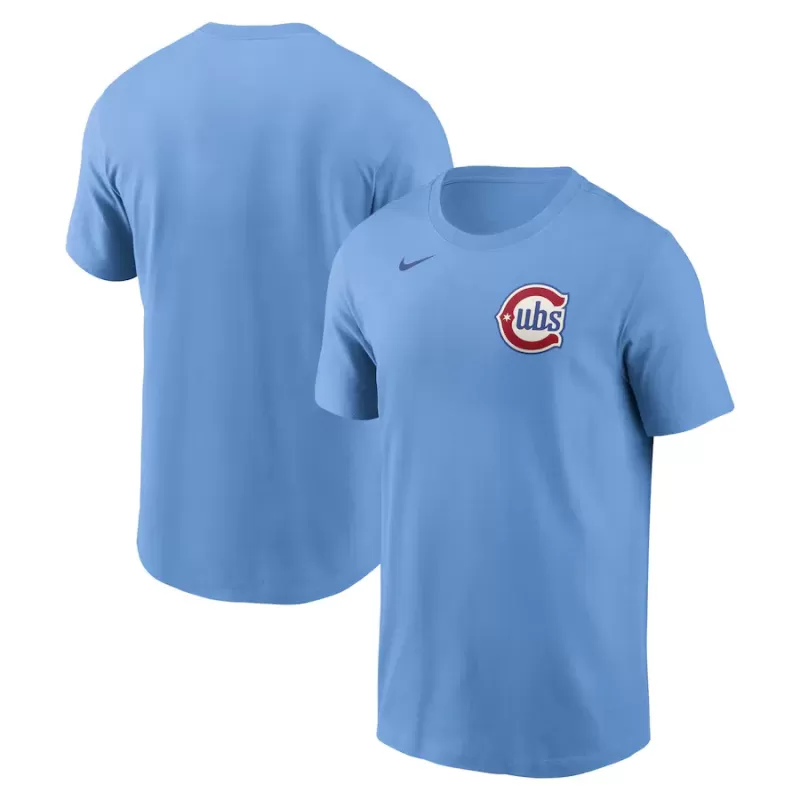 Men's Chicago Cubs Nike Baby Blue Alternate Wordmark T-Shirt Men's Chicago Cubs Nike Baby Blue Alternate Wordmark T-Shirt