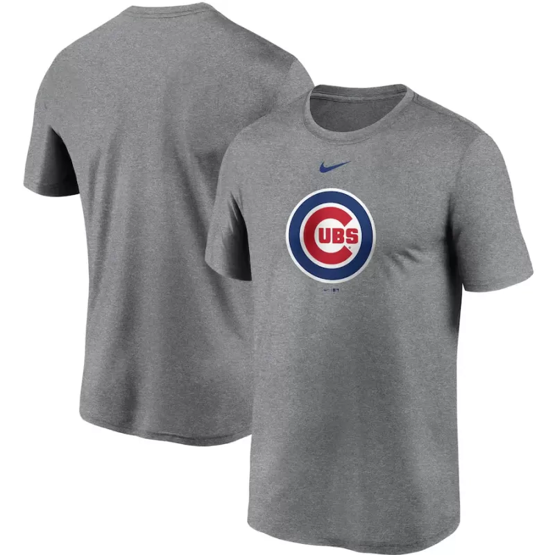 Men's Chicago Cubs Nike Gray Large Logo Legend Performance T-Shirt Men's Chicago Cubs Nike Gray Large Logo Legend Performance T-Shirt