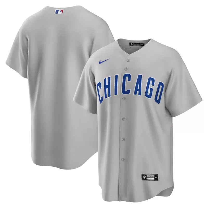 Men's Chicago Cubs Nike Gray Road Replica Team Jersey Men's Chicago Cubs Nike Gray Road Replica Team Jersey