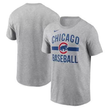 Men's Chicago Cubs Nike Heather Gray Arched T-Shirt