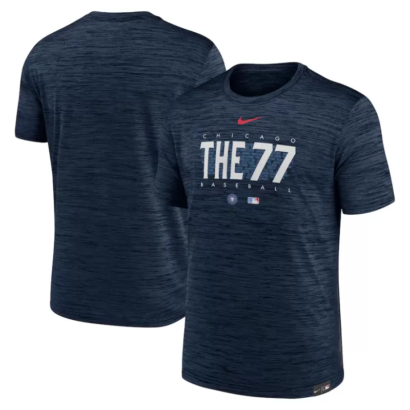 Men's Chicago Cubs Nike Navy City Connect Velocity Practice Performance T-Shirt