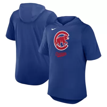 Men's Chicago Cubs Nike Royal Tri-Blend Hoodie T-Shirt