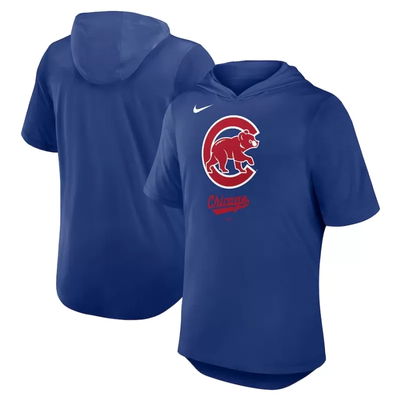 Men's Chicago Cubs Nike Royal Tri-Blend Hoodie T-Shirt Men's Chicago Cubs Nike Royal Tri-Blend Hoodie T-Shirt