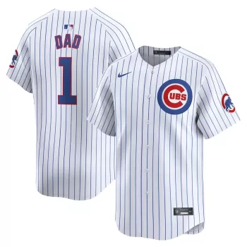 Men's Chicago Cubs Nike White #1 Dad Home Limited Jersey Men's Chicago Cubs Nike White #1 Dad Home Limited Jersey