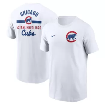Men's Chicago Cubs Nike White 2-Hit T-Shirt Men's Chicago Cubs Nike White 2-Hit T-Shirt