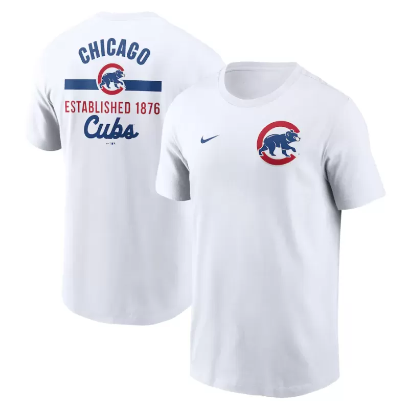 Men's Chicago Cubs Nike White 2-Hit T-Shirt Men's Chicago Cubs Nike White 2-Hit T-Shirt