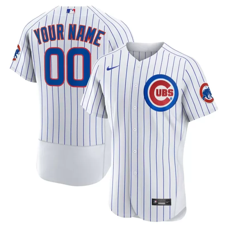 Men's Chicago Cubs Nike White Home Authentic Custom Jersey Men's Chicago Cubs Nike White Home Authentic Custom Jersey