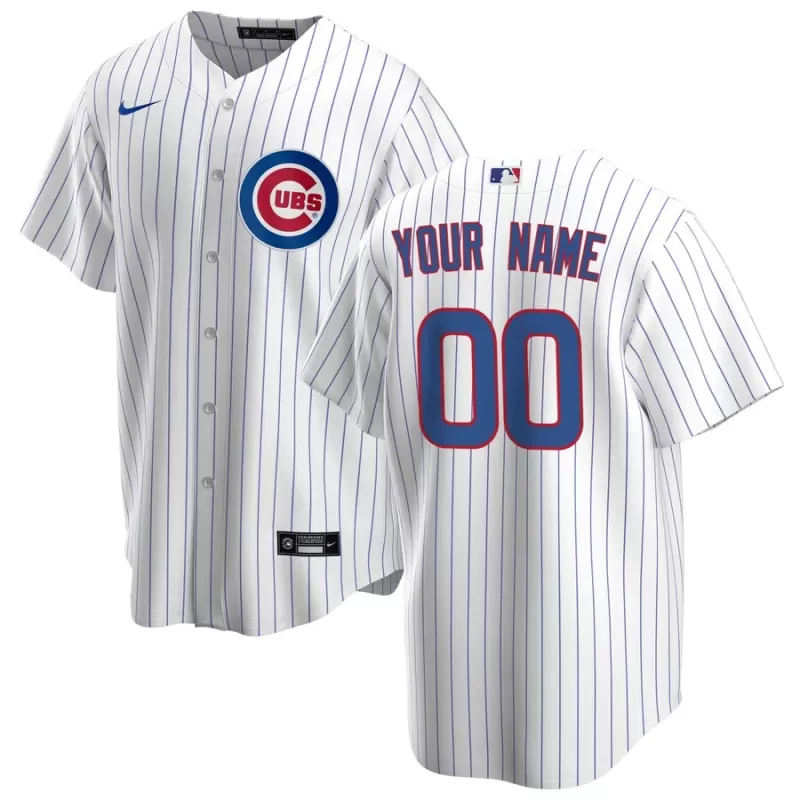 Men's Chicago Cubs Nike White Home Replica Custom Jersey Men's Chicago Cubs Nike White Home Replica Custom Jersey