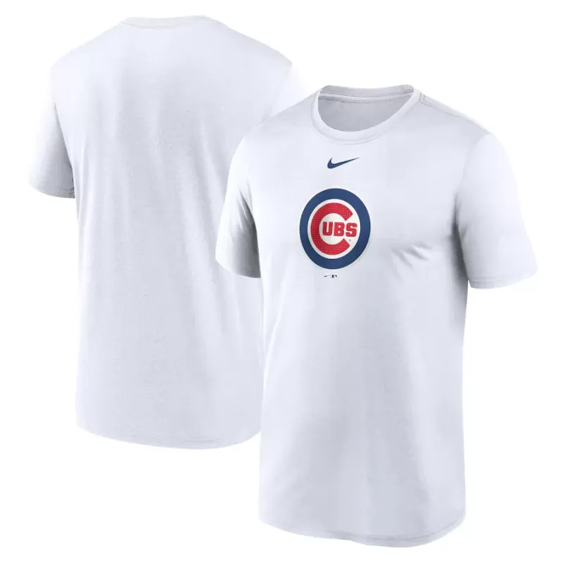 Men's Chicago Cubs Nike White Legend Fuse Large Logo Performance T-Shirt