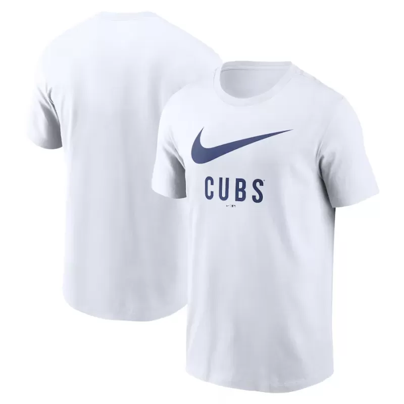 Men's Chicago Cubs Nike White Swoosh T-Shirt Men's Chicago Cubs Nike White Swoosh T-Shirt
