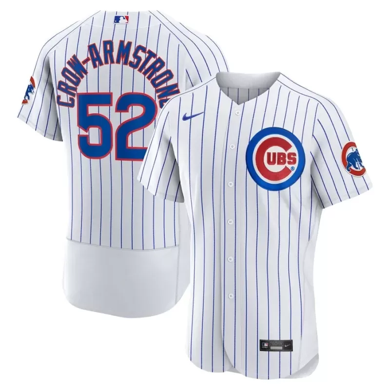 Men's Chicago Cubs Pete Crow-Armstrong Nike White Home Authentic Player Jersey Men's Chicago Cubs Pete Crow-Armstrong Nike White Home Authentic Player Jersey