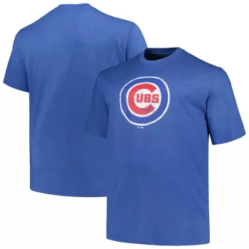 Men's Chicago Cubs Profile Heather Royal Big & Tall Weathered Logo T-Shirt Men's Chicago Cubs Profile Heather Royal Big & Tall Weathered Logo T-Shirt