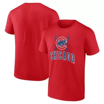 Men's Chicago Cubs Red Fastball T-Shirt Men's Chicago Cubs Red Fastball T-Shirt