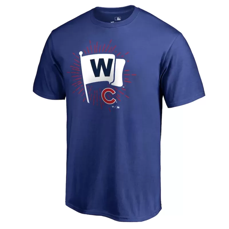 Men's Chicago Cubs Royal Hometown Collection Cubs Win T-Shirt Men's Chicago Cubs Royal Hometown Collection Cubs Win T-Shirt