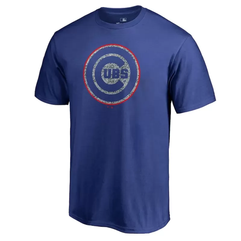 Men's Chicago Cubs Royal Static Logo T-Shirt Men's Chicago Cubs Royal Static Logo T-Shirt