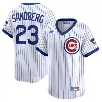 Men's Chicago Cubs Ryne Sandberg Nike White Throwback Cooperstown Collection Limited Jersey Men's Chicago Cubs Ryne Sandberg Nike White Throwback Cooperstown Collection Limited Jersey