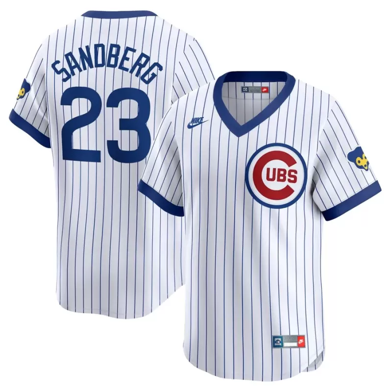 Men's Chicago Cubs Ryne Sandberg Nike White Throwback Cooperstown Limited Jersey Men's Chicago Cubs Ryne Sandberg Nike White Throwback Cooperstown Limited Jersey