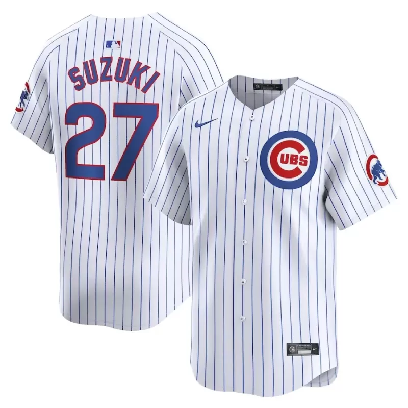Men's Chicago Cubs Seiya Suzuki Nike White Home Limited Player Jersey Men's Chicago Cubs Seiya Suzuki Nike White Home Limited Player Jersey