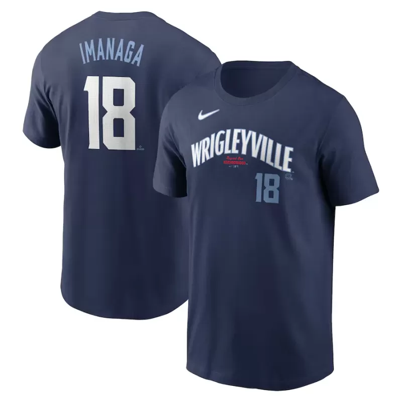 Men's Chicago Cubs Shōta Imanaga Nike Navy Fuse Name & Number T-Shirt Men's Chicago Cubs Shōta Imanaga Nike Navy Fuse Name & Number T-Shirt