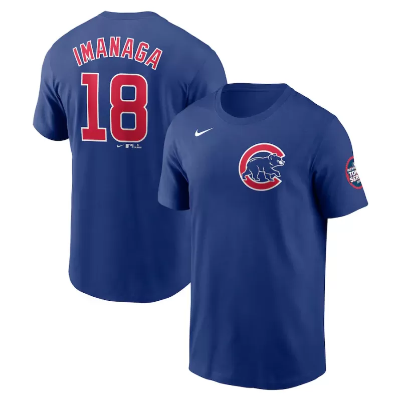 Men's Chicago Cubs Shōta Imanaga Nike Royal 2025 MLB World Tour: Tokyo Series Name & Number T-Shirt Men's Chicago Cubs Shōta Imanaga Nike Royal 2025 MLB World Tour: Tokyo Series Name & Number T-Shirt