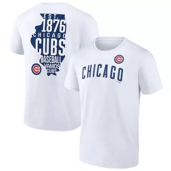 Men's Chicago Cubs White Team Hot Shot T-Shirt Men's Chicago Cubs White Team Hot Shot T-Shirt