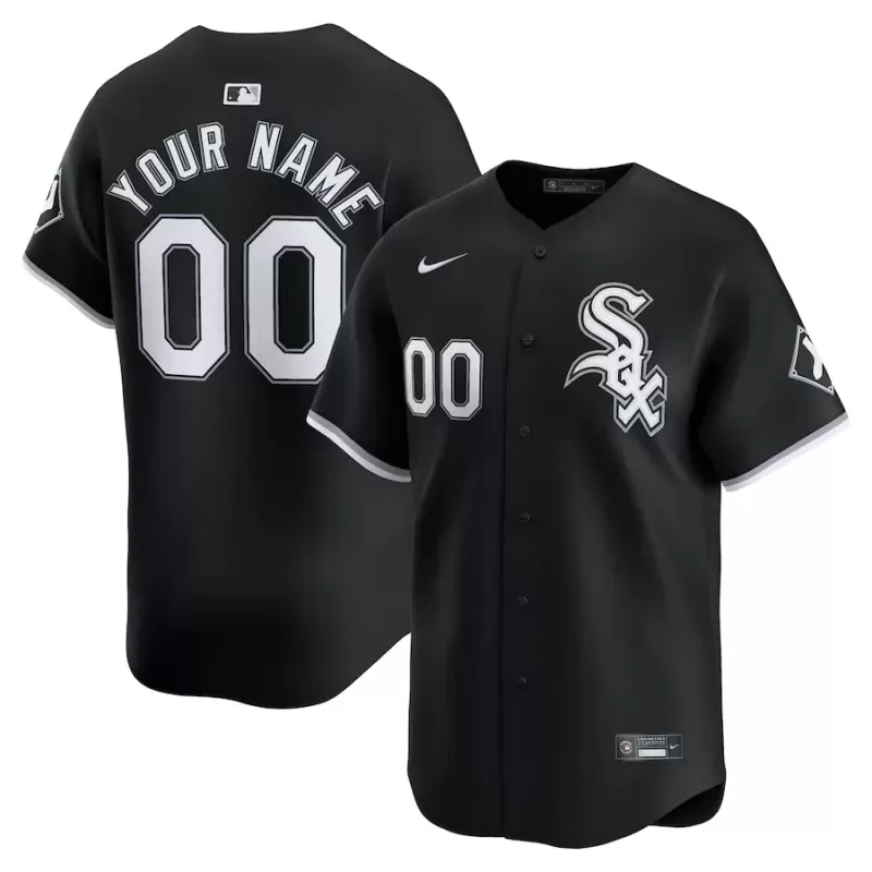 Men's Chicago White Sox Nike Black Alternate Limited Custom Jersey Men's Chicago White Sox Nike Black Alternate Limited Custom Jersey