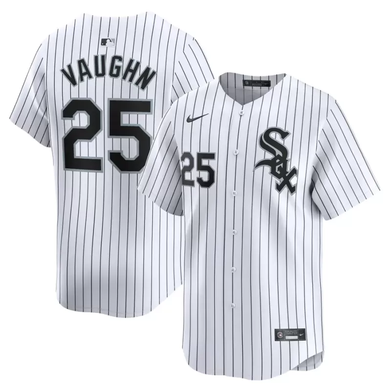 Men's Chicago White Sox Andrew Vaughn Nike White Home Limited Player Jersey Men's Chicago White Sox Andrew Vaughn Nike White Home Limited Player Jersey