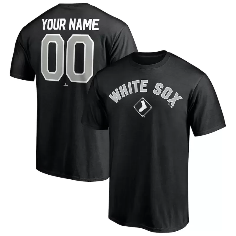 Men's Chicago White Sox Black Personalized Team Winning Streak Name & Number T-Shirt