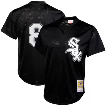 Men's Chicago White Sox Bo Jackson Mitchell & Ness Black Cooperstown Collection Big & Tall Mesh Batting Practice Jersey Men's Chicago White Sox Bo Jackson Mitchell & Ness Black Cooperstown Collection Big & Tall Mesh Batting Practice Jersey