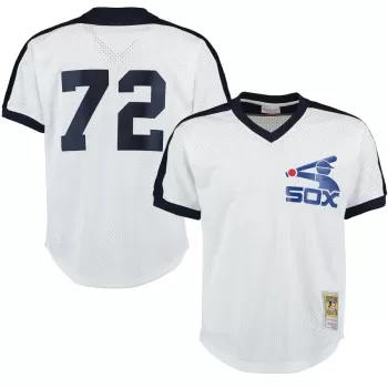 Men's Chicago White Sox Carlton Fisk Mitchell & Ness White Cooperstown Mesh Batting Practice Jersey Men's Chicago White Sox Carlton Fisk Mitchell & Ness White Cooperstown Mesh Batting Practice Jersey