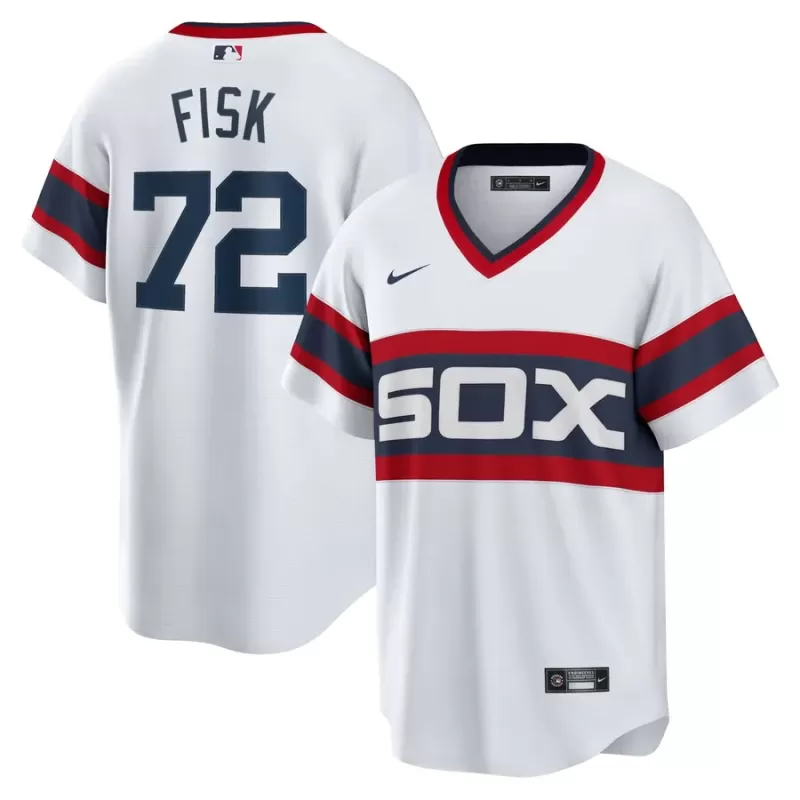 Men's Chicago White Sox Carlton Fisk Nike White Home Cooperstown Collection Team Player Jersey Men's Chicago White Sox Carlton Fisk Nike White Home Cooperstown Collection Team Player Jersey