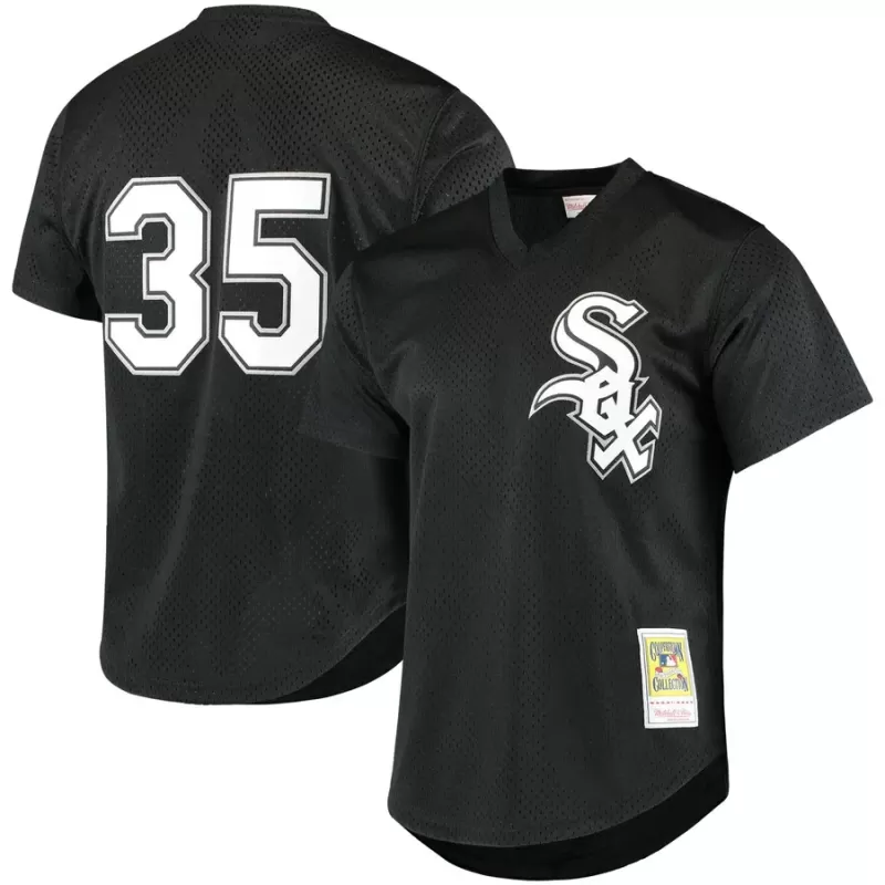 Men's Chicago White Sox Frank Thomas Mitchell & Ness Black Cooperstown Mesh Batting Practice Jersey Men's Chicago White Sox Frank Thomas Mitchell & Ness Black Cooperstown Mesh Batting Practice Jersey