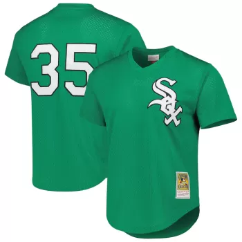 Men's Chicago White Sox Frank Thomas Mitchell & Ness Green Cooperstown Collection Authentic St. Patrick's Day 1996 Batting Practice Jersey Men's Chicago White Sox Frank Thomas Mitchell & Ness Green Cooperstown Collection Authentic St. Patrick's Day 1996 Batting Practice Jersey