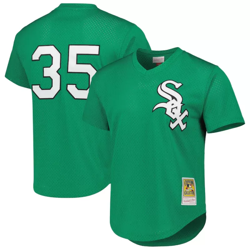 Men's Chicago White Sox Frank Thomas Mitchell & Ness Green Cooperstown Collection Authentic St. Patrick's Day 1996 Batting Practice Jersey Men's Chicago White Sox Frank Thomas Mitchell & Ness Green Cooperstown Collection Authentic St. Patrick's Day 1996 Batting Practice Jersey