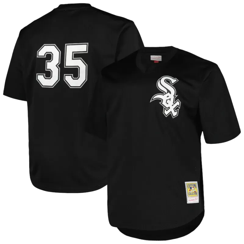 Men's Chicago White Sox Frank Thomas Profile Black Big & Tall Cooperstown Collection Mesh Batting Practice Jersey Men's Chicago White Sox Frank Thomas Profile Black Big & Tall Cooperstown Collection Mesh Batting Practice Jersey