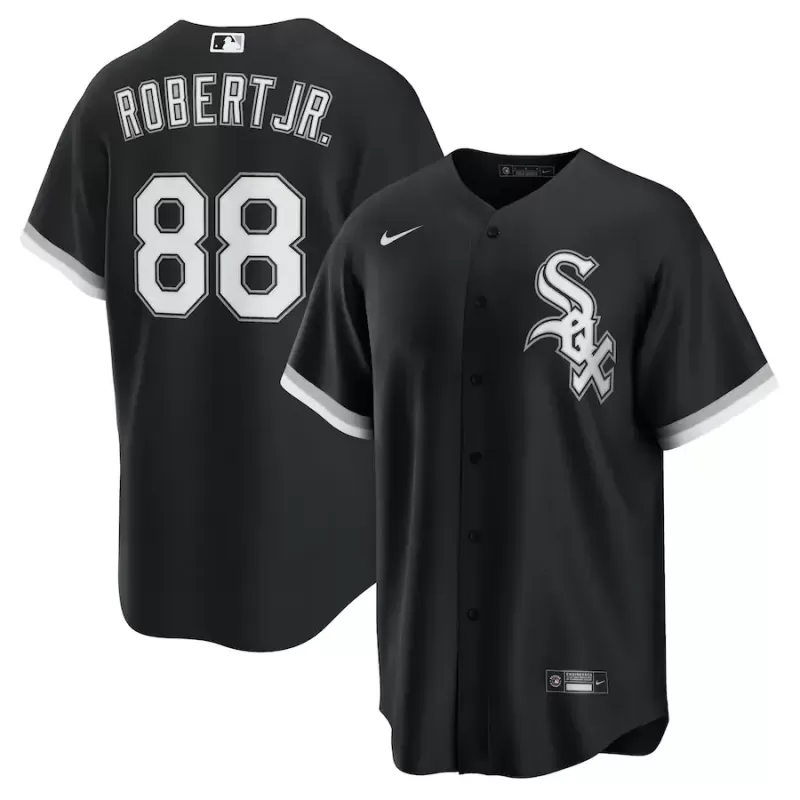Men's Chicago White Sox Luis Robert Jr. Nike Black Alternate Replica Player Jersey Men's Chicago White Sox Luis Robert Jr. Nike Black Alternate Replica Player Jersey
