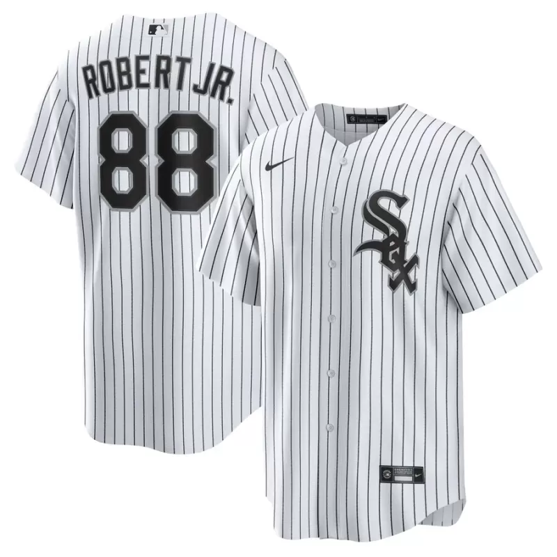 Men's Chicago White Sox Luis Robert Nike White Replica Player Name Jersey Men's Chicago White Sox Luis Robert Nike White Replica Player Name Jersey