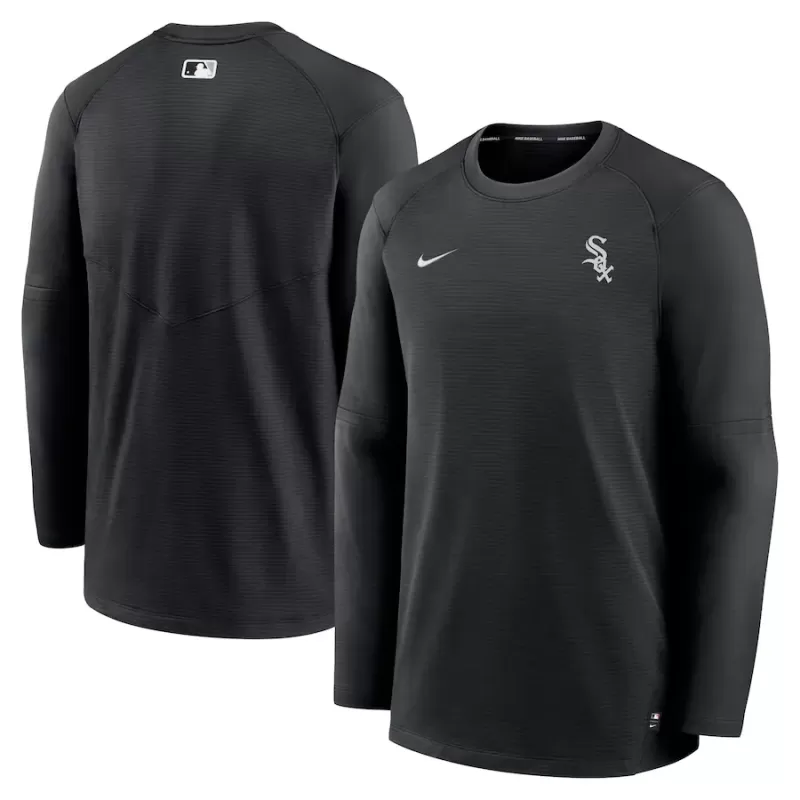 Men's Chicago White Sox Nike Black Authentic Collection Logo Performance Long Sleeve T-Shirt Men's Chicago White Sox Nike Black Authentic Collection Logo Performance Long Sleeve T-Shirt