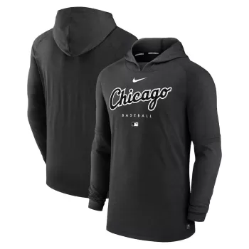 Men's Chicago White Sox Nike Heather Black Authentic Collection Early Work Tri-Blend Performance Pullover Hoodie