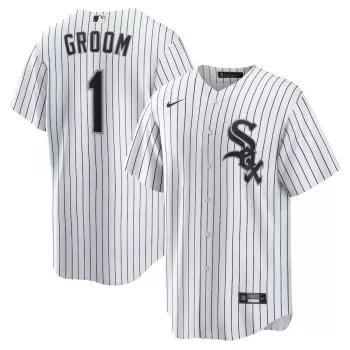 Men's Chicago White Sox Nike White #1 Groom Home Replica Jersey Men's Chicago White Sox Nike White #1 Groom Home Replica Jersey