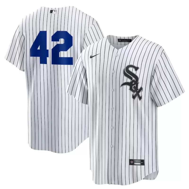 Men's Chicago White Sox Nike White Home 2025 Jackie Robinson Day Replica Jersey Men's Chicago White Sox Nike White Home 2025 Jackie Robinson Day Replica Jersey
