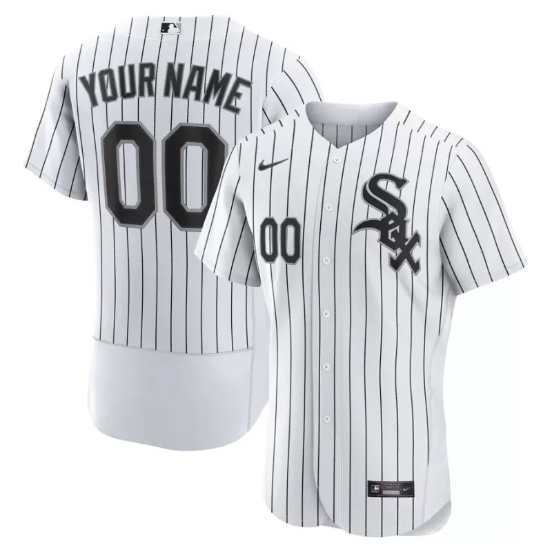 Men's Chicago White Sox Nike White Home Authentic Custom Jersey Men's Chicago White Sox Nike White Home Authentic Custom Jersey