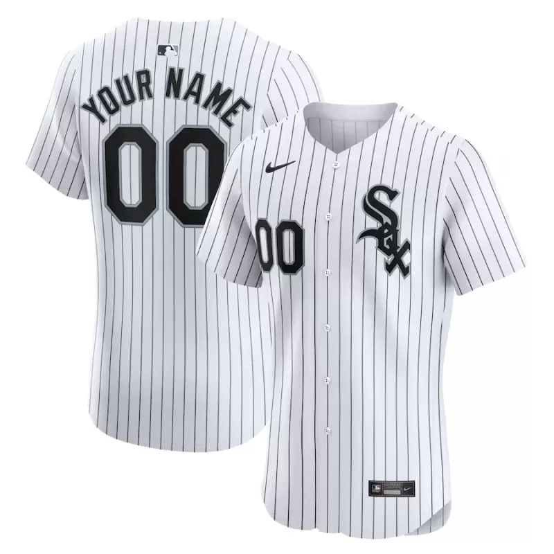 Men's Chicago White Sox Nike White Home Elite Custom Jersey Men's Chicago White Sox Nike White Home Elite Custom Jersey
